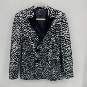 ASOS DESIGN super skinny black velvet sequin suit jacket in silver